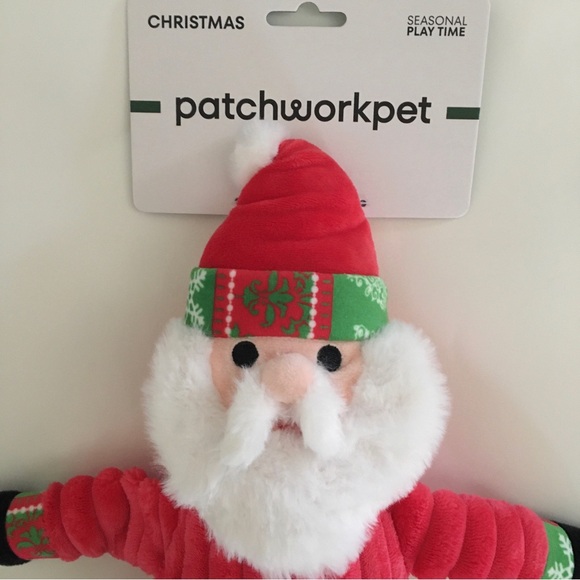 NEW 24” Dog Toy Snuggler Long Leg Muttley Santa with Squeaker | Patchwork Pet - Picture 3 of 11